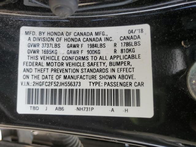 2018 HONDA CIVIC LX 2HGFC2F52JH556373