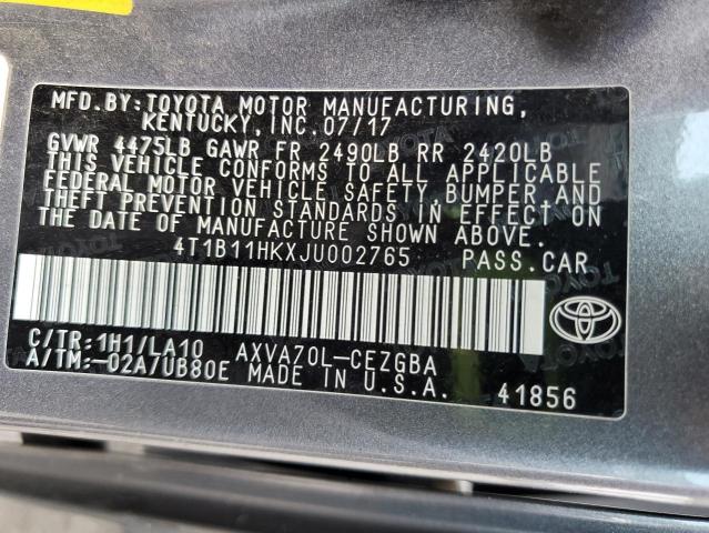 2018 TOYOTA CAMRY L 4T1B11HKXJU002765