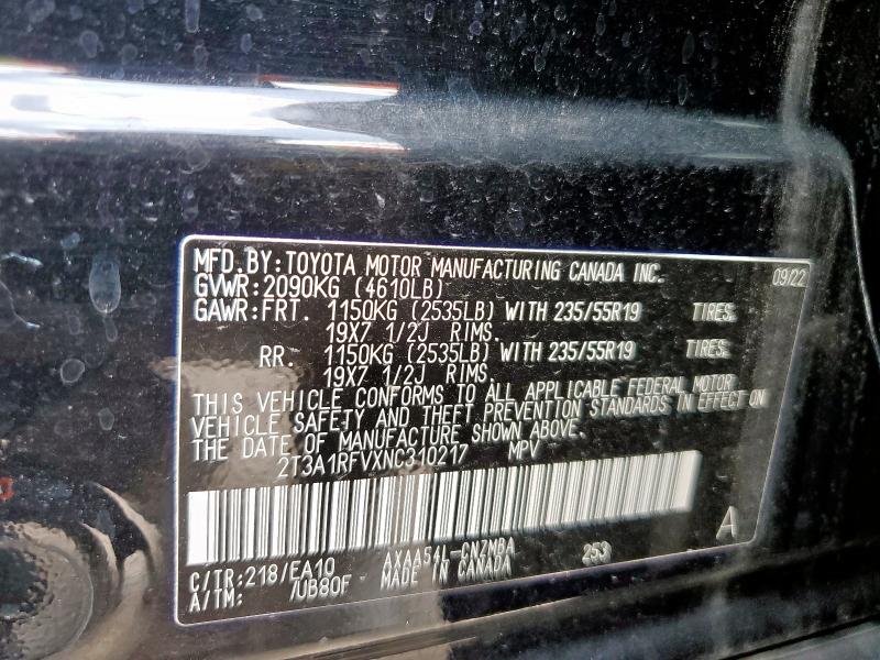 2022 TOYOTA RAV4 XLE P 2T3A1RFVXNC310217