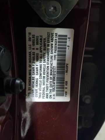 2019 HONDA INSIGHT TO 19XZE4F99KE012177