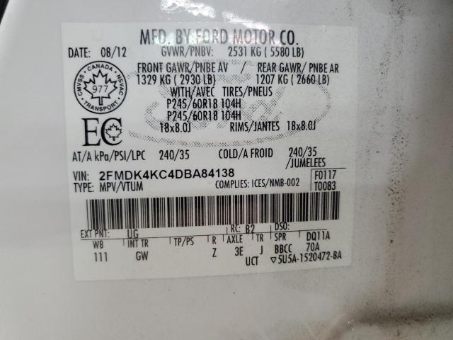 2013 FORD EDGE LIMIT - 2FMDK4KC4DBA84138