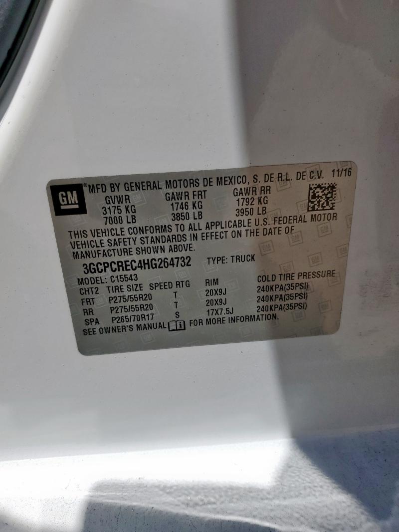 2017 CHEVROLET SILVERADO 3GCPCREC4HG264732