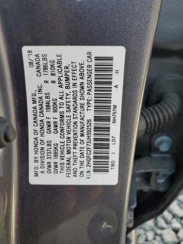 2018 HONDA CIVIC EX 2HGFC2F73JH592526