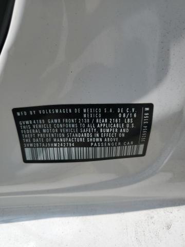 2017 VOLKSWAGEN JETTA S - 3VW2B7AJ9HM242794