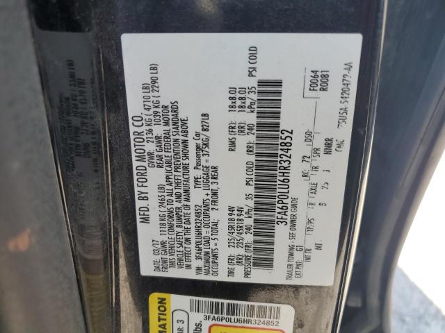 2017 FORD FUSION SE 3FA6P0LU6HR324852