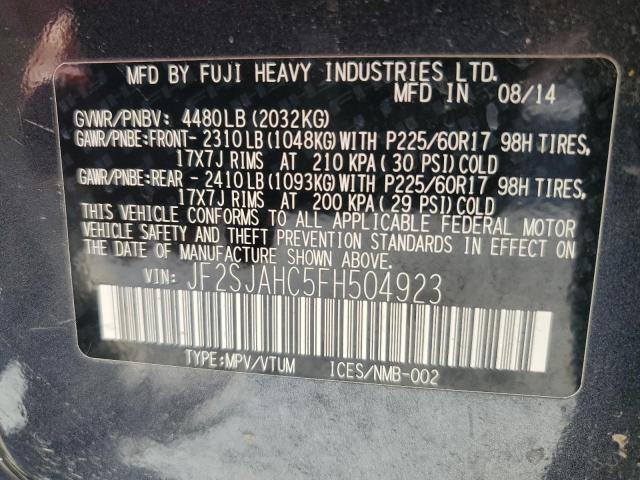 2015 SUBARU FORESTER 2 JF2SJAHC5FH504923