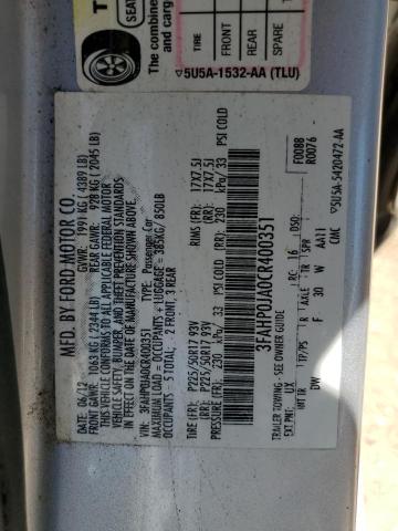 2012 FORD FUSION SEL - 3FAHP0JA0CR400351
