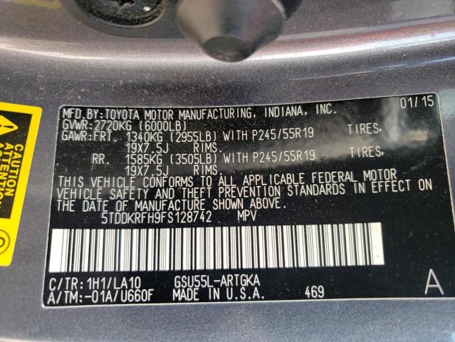2015 TOYOTA HIGHLANDER 5TDDKRFH9FS128742