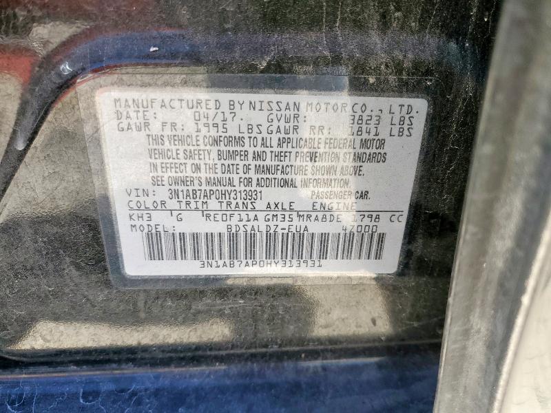 2017 NISSAN SENTRA S 3N1AB7AP0HY313931