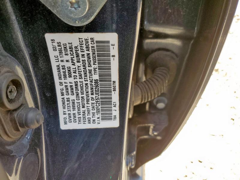 2018 HONDA CIVIC LX 19XFC2E57JE026086