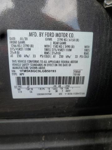 2020 FORD EXPLORER S 1FM5K8GC9LGB50193