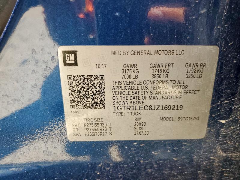 2018 GMC SIERRA C15 1GTR1LEC8JZ169219