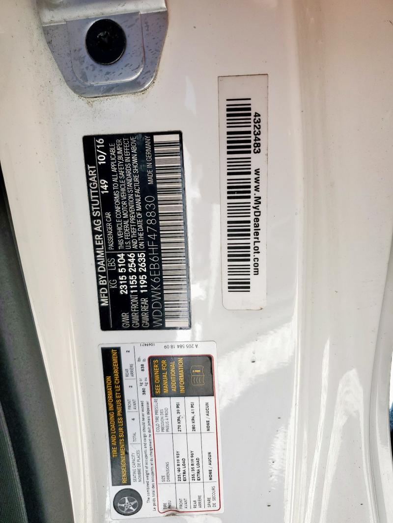 2017 MERCEDES-BENZ C 43 4MATI WDDWK6EB6HF478830