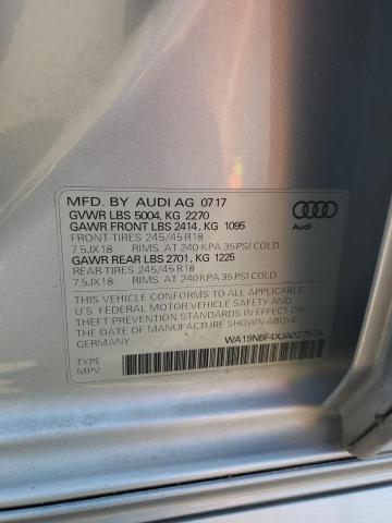 2018 AUDI A4 ALLROAD WA19NBF4XJA027579
