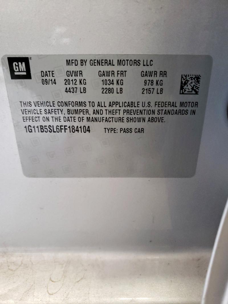2015 CHEVROLET MALIBU LS 1G11B5SL6FF184104