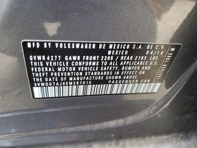 2014 VOLKSWAGEN JETTA SE - 3VWD07AJ6EM287010