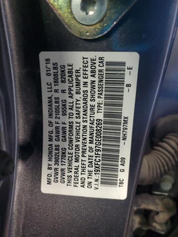 2016 HONDA CIVIC TOUR 19XFC1F97GE008269