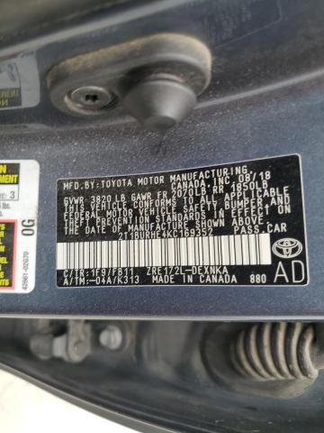 2019 TOYOTA COROLLA L - 2T1BURHE4KC169352