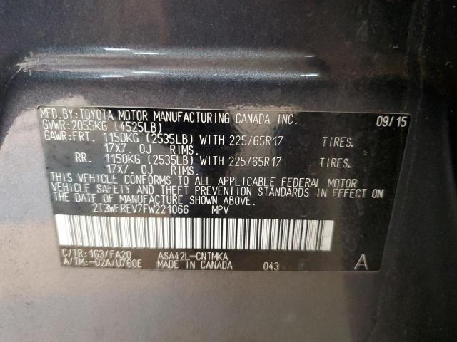 2015 TOYOTA RAV4 XLE 2T3WFREV7FW221066