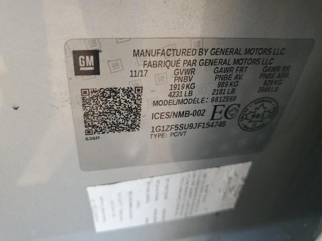2018 CHEVROLET MALIBU HYB 1G1ZF5SU9JF154748