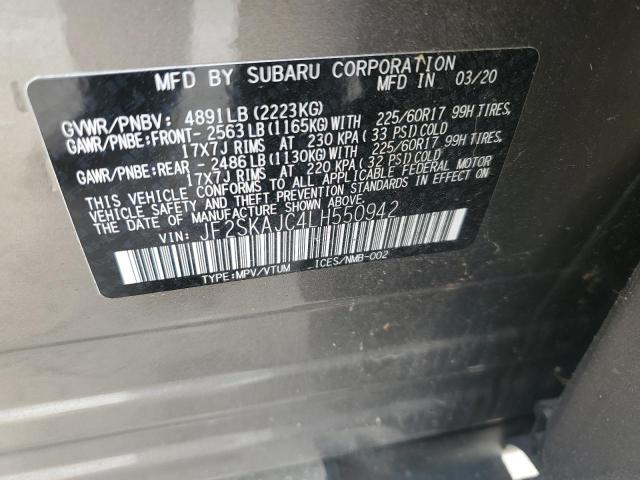 2020 SUBARU FORESTER P JF2SKAJC4LH550942
