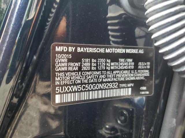 2016 BMW X4 XDRIVE3 5UXXW5C50G0N92932