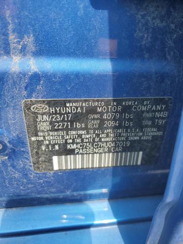 2017 HYUNDAI IONIQ SEL KMHC75LC7HU047019