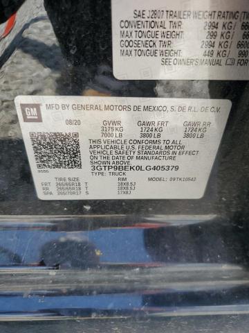 2020 GMC SIERRA K15 - 3GTP9BEK0LG405379