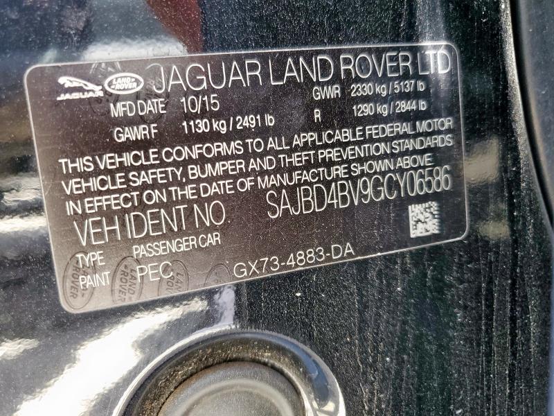 2016 JAGUAR XF PREMIUM SAJBD4BV9GCY06586