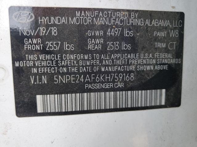 2019 HYUNDAI SONATA SE - 5NPE24AF6KH759168