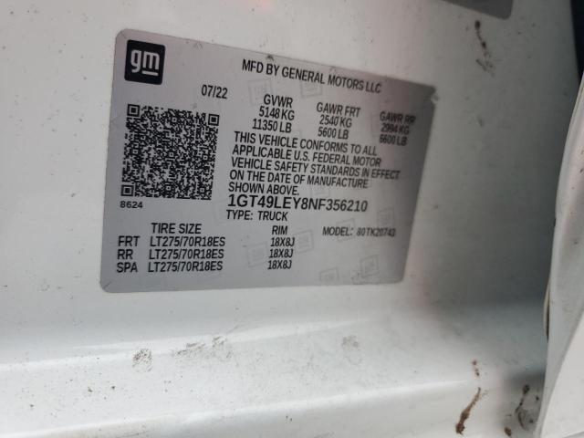 2022 GMC SIERRA K25 - 1GT49LEY8NF356210
