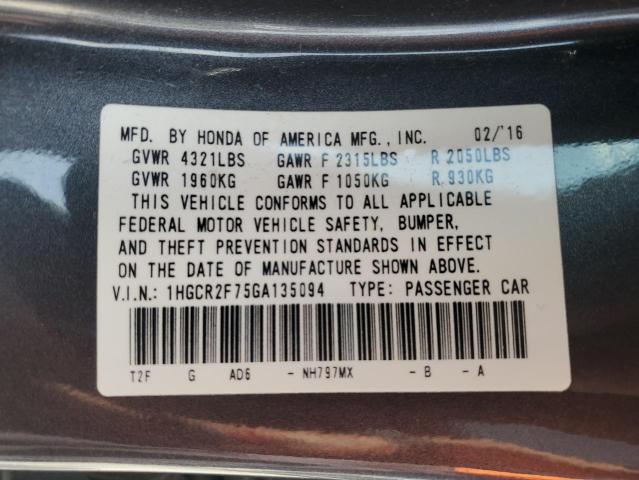 2016 HONDA ACCORD EX 1HGCR2F75GA135094