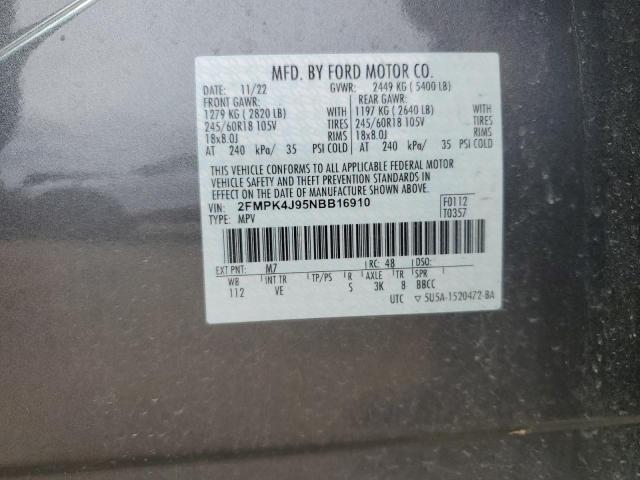 2022 FORD EDGE SEL 2FMPK4J95NBB16910