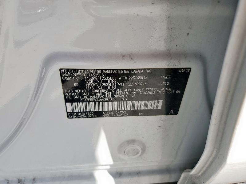 2018 TOYOTA RAV4 LE 2T3ZFREVXJW438732
