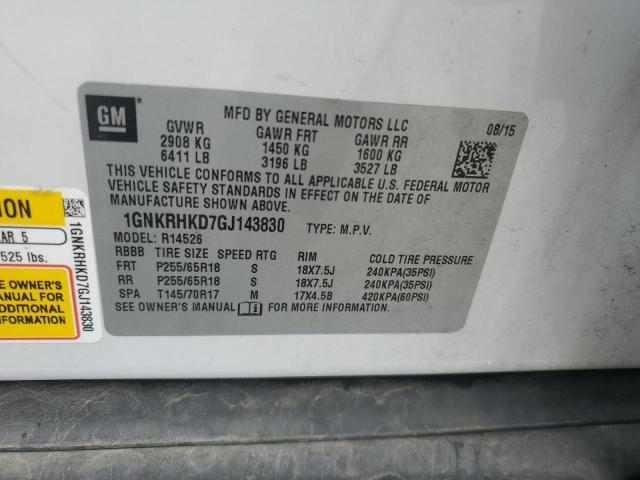 2016 CHEVROLET TRAVERSE L - 1GNKRHKD7GJ143830