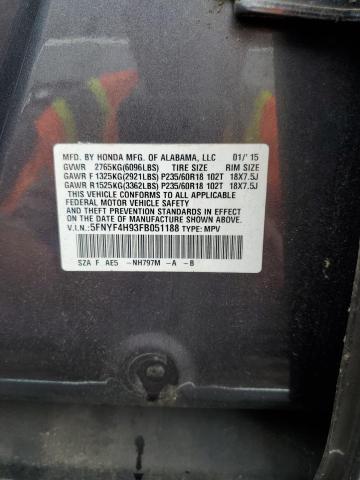 2015 HONDA PILOT TOURING 5FNYF4H93FB051188