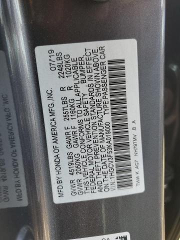 2019 HONDA ACCORD HYB 1HGCV3F53KA019000