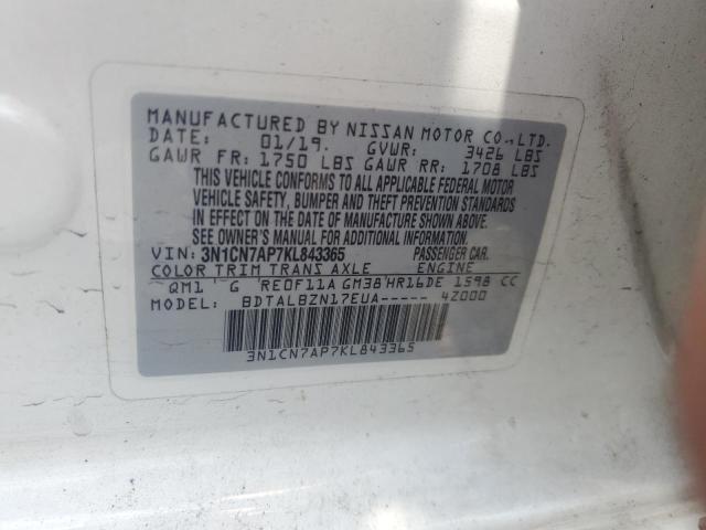 2019 NISSAN VERSA S - 3N1CN7AP7KL843365