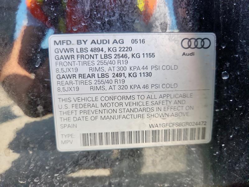 2016 AUDI Q3 PRESTIG WA1GFCFS6GR024472