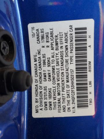 2017 HONDA CIVIC LX 2HGFC2F53HH503157