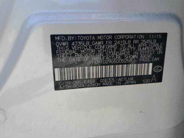 2016 LEXUS IS 300 JTHCM1D29G5005258