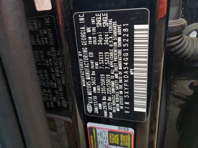 2016 KIA SORENTO SX 5XYPKDA54GG152281