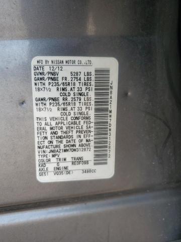 2013 NISSAN MURANO S - JN8AZ1MW7DW312872