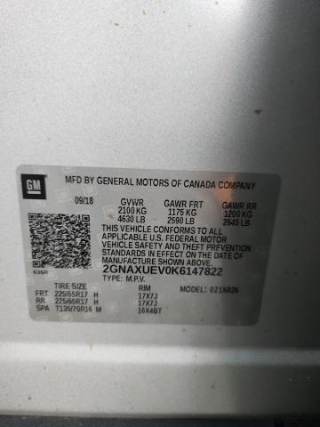 2019 CHEVROLET EQUINOX LT 2GNAXUEV0K6147822