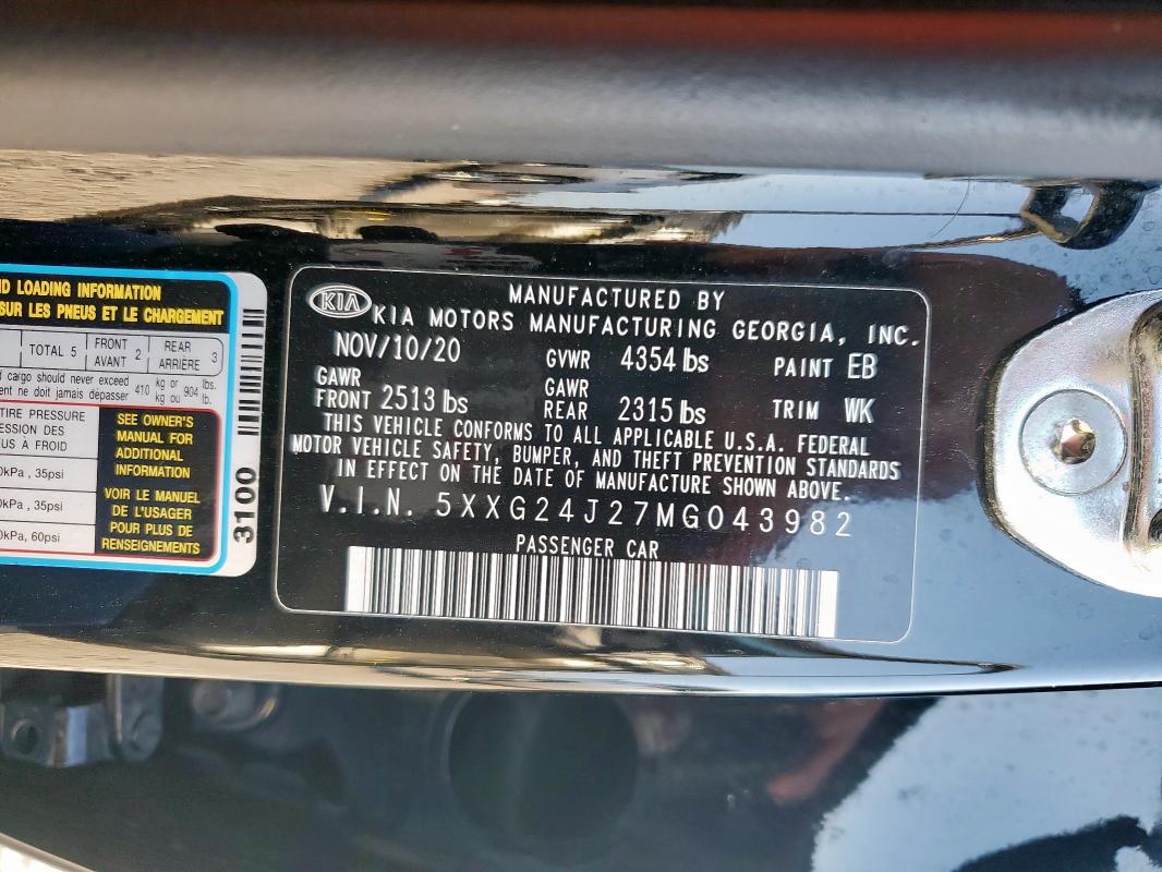 2021 KIA K5 LX 5XXG24J27MG043982