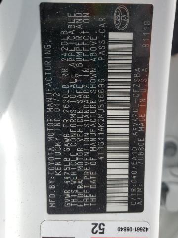 2021 TOYOTA CAMRY SE - 4T1G11AK2MU546696