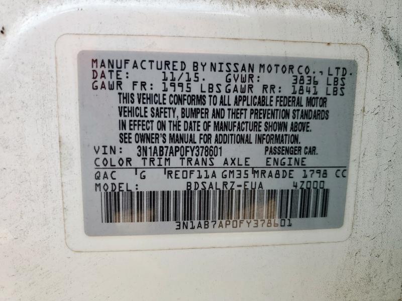 2015 NISSAN SENTRA S - 3N1AB7AP0FY378601