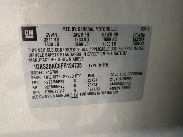 2015 GMC YUKON SLT 1GKS2BKC9FR124735