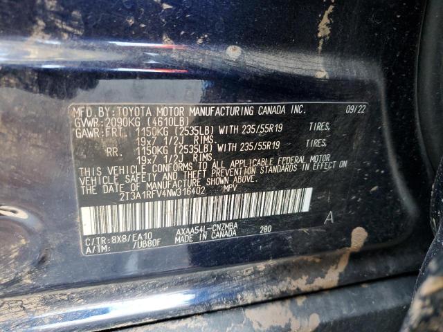 2022 TOYOTA RAV4 XLE P 2T3A1RFV4NW316402