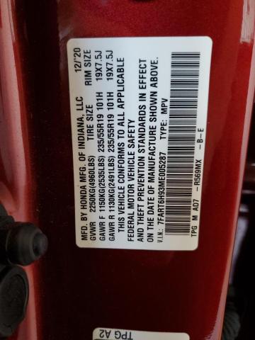 2021 HONDA CR-V TOURI - 7FART6H93ME005287